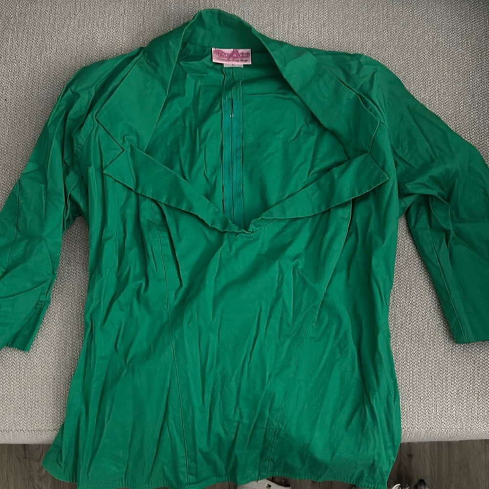 Pinup couture green blouse. Size large.